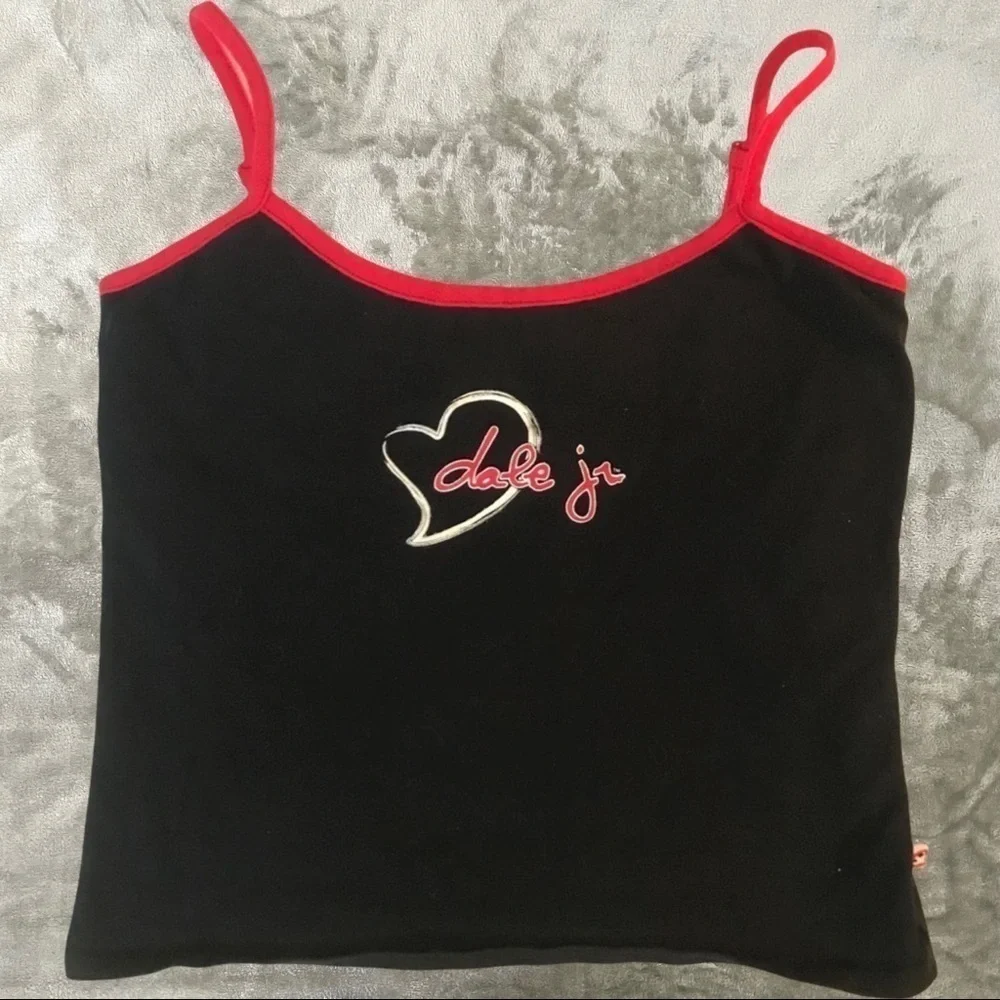 Vintage Dale Jr Nascar Spaghetti Strap Crop Top Medium Chase Authentics Y2K
